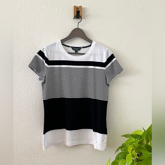 Lauren Ralph Lauren Tops - Lauren Ralph Lauren. Size: L Color: Black-White Striped